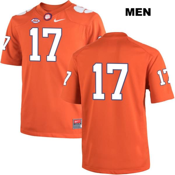 Men's Clemson Tigers #17 Justin Mascoll Stitched Orange Authentic Nike No Name NCAA College Football Jersey CKX6046AP